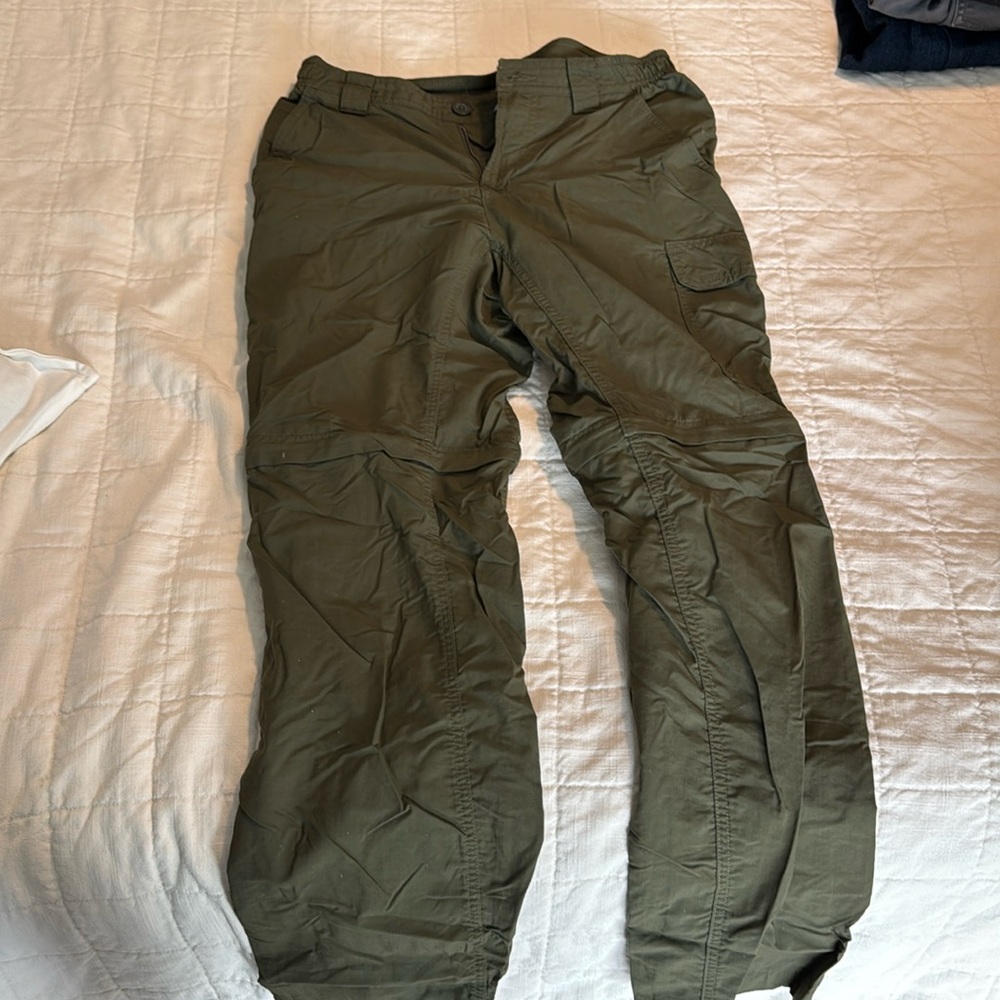 Columbia Omni Shade Hiking Pants with zip off bottoms, 30x30, green